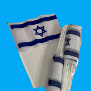 דגל בד 21*14  מקל פלסטיק סט 20 בשקית