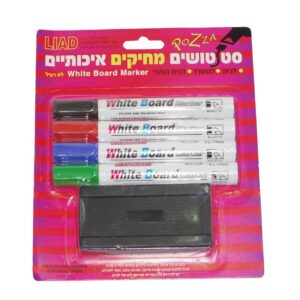 טוש ללוח מחיק 4 עבה + ספוג