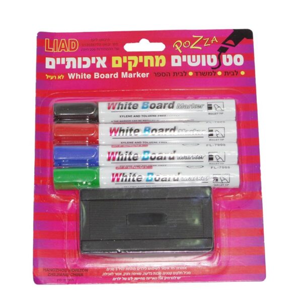 טוש ללוח מחיק 4 עבה + ספוג