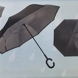 מטריה מתהפכת שחור / אפור "23 ידני